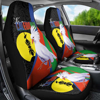 New Caledonia Car Seat Cover Kagu Bird and The Seal with Melanesian Culture - Polynesian Pride