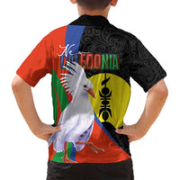 New Caledonia Family Matching Long Sleeve Bodycon Dress and Hawaiian Shirt Kagu Bird and The Seal with Melanesian Culture - Polynesian Pride