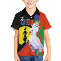 New Caledonia Family Matching Short Sleeve Bodycon Dress and Hawaiian Shirt Kagu Bird and The Seal with Melanesian Culture - Polynesian Pride
