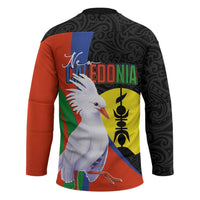 New Caledonia Hockey Jersey Kagu Bird and The Seal with Melanesian Culture LT03 - Polynesian Pride