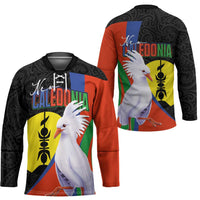 New Caledonia Hockey Jersey Kagu Bird and The Seal with Melanesian Culture LT03 - Polynesian Pride