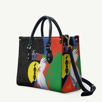 New Caledonia Leather Bag Kagu Bird and The Seal with Melanesian Culture - Polynesian Pride