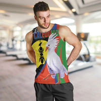 New Caledonia Men Tank Top Kagu Bird and The Seal with Melanesian Culture - Polynesian Pride