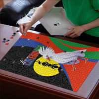 New Caledonia Puzzle Kagu Bird and The Seal with Melanesian Culture - Polynesian Pride