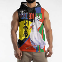 New Caledonia Sleeveless Hoodie Kagu Bird and The Seal with Melanesian Culture - Polynesian Pride