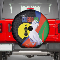 New Caledonia Spare Tire Cover Kagu Bird and The Seal with Melanesian Culture - Polynesian Pride