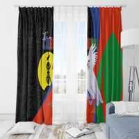 New Caledonia Window Curtain Kagu Bird and The Seal with Melanesian Culture - Polynesian Pride