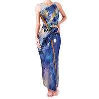 Marshall Islands Manit Day Family Matching Tank Maxi Dress and Hawaiian Shirt Grunge National Flag with Whales and Tribal Tattoos - Polynesian Pride