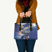 Marshall Islands Manit Day Leather Bag Grunge National Flag with Whales and Tribal Tattoos LT03 - Polynesian Pride