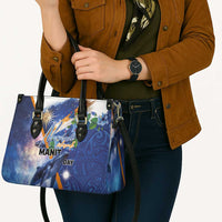 Marshall Islands Manit Day Leather Bag Grunge National Flag with Whales and Tribal Tattoos LT03 - Polynesian Pride