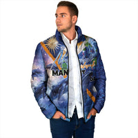 Marshall Islands Manit Day Padded Jacket Grunge National Flag with Whales and Tribal Tattoos LT03 - Polynesian Pride