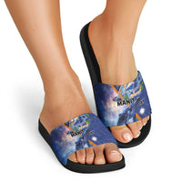 Marshall Islands Manit Day Slide Sandals Grunge National Flag with Whales and Tribal Tattoos LT03 - Polynesian Pride