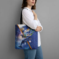 Marshall Islands Manit Day Tote Bag Grunge National Flag with Whales and Tribal Tattoos LT03 - Polynesian Pride