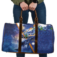 Marshall Islands Manit Day Travel Bag Grunge National Flag with Whales and Tribal Tattoos - Polynesian Pride