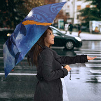 Marshall Islands Manit Day Umbrella Grunge National Flag with Whales and Tribal Tattoos LT03 - Polynesian Pride