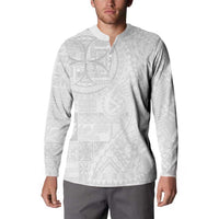 Samoan Culture-Lotu Tamaiti Button Sweatshirt Siapo and Polynesian Art Tattoos LT03 - Polynesian Pride