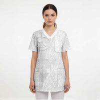 Samoan Culture-Lotu Tamaiti Scrub Top Siapo and Polynesian Art Tattoos LT03 - Polynesian Pride