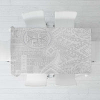 Samoan Culture-Lotu Tamaiti Tablecloth Siapo and Polynesian Art Tattoos LT03 White - Polynesian Pride