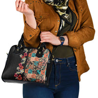 Hawaiian Hibiscus and Tropical Leaves Shoulder Handbag Patchwork Grunge Abstract Vintage Style LT03 - Polynesian Pride