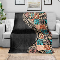 Hawaiian Hibiscus and Tropical Leaves Blanket Patchwork Grunge Abstract and Tapa Tribal Pattern Half Style LT03 - Polynesian Pride
