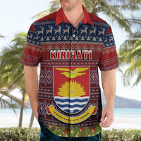 Personalised Kiribati Christmas Hawaiian Shirt Coat of Arms and Map Beautiful Merry Xmas Snowflake LT03 - Polynesian Pride