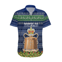 Tokelau Christmas Hawaiian Shirt Coat of Arms and Map Beautiful Merry Xmas Snowflake LT03 Blue - Polynesian Pride