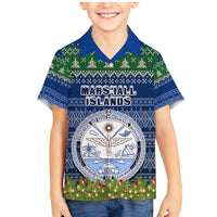 personalised-marshall-islands-christmas-family-matching-mermaid-dress-and-hawaiian-shirt-coat-of-arms-and-map-beautiful-merry-xmas-snowflake