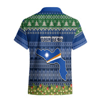 Personalised Marshall Islands Christmas Hawaiian Shirt Coat of Arms and Map Beautiful Merry Xmas Snowflake LT03 - Polynesian Pride