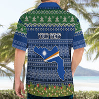 Personalised Marshall Islands Christmas Hawaiian Shirt Coat of Arms and Map Beautiful Merry Xmas Snowflake LT03 - Polynesian Pride