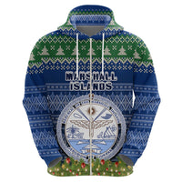 Personalised Marshall Islands Christmas Hoodie Coat of Arms and Map Beautiful Merry Xmas Snowflake LT03 - Polynesian Pride