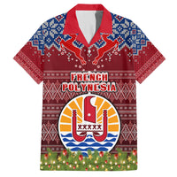 Personalised French Polynesia Christmas Kid Hawaiian Shirt Coat of Arms and Map Beautiful Merry Xmas Snowflake LT03 Kid Red - Polynesian Pride