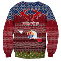 Personalised French Polynesia Christmas Sweatshirt Coat of Arms and Map Beautiful Merry Xmas Snowflake LT03 - Polynesian Pride