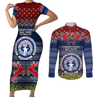 northern-mariana-islands-christmas-couples-matching-short-sleeve-bodycon-dress-and-long-sleeve-button-shirts-coat-of-arms-and-map-beautiful-merry-xmas-snowflake