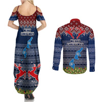 northern-mariana-islands-christmas-couples-matching-summer-maxi-dress-and-long-sleeve-button-shirts-coat-of-arms-and-map-beautiful-merry-xmas-snowflake