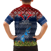 northern-mariana-islands-christmas-family-matching-long-sleeve-bodycon-dress-and-hawaiian-shirt-coat-of-arms-and-map-beautiful-merry-xmas-snowflake