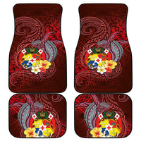 Tonga Humpback Whale Car Mats National Seal with Hibiscus and Polynesian Tattoo LT03 - Polynesian Pride