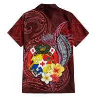 Tonga Humpback Whale Family Matching Tank Maxi Dress and Hawaiian Shirt National Seal with Hibiscus and Polynesian Tattoo