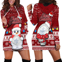 Palau Christmas Hoodie Dress Snowman and Palau Coat of Arms Maori Tribal Xmas Style LT03 - Polynesian Pride