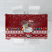 Palau Christmas Tablecloth Snowman and Palau Coat of Arms Maori Tribal Xmas Style LT03 Red - Polynesian Pride