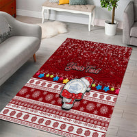 Personalised Palau Christmas Area Rug Snowman and Palau Coat of Arms Maori Tribal Xmas Style LT03 - Polynesian Pride