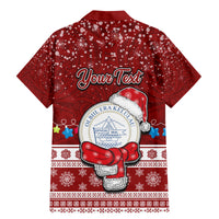 Personalised Palau Christmas Family Matching Mermaid Dress and Hawaiian Shirt Snowman and Palau Coat of Arms Maori Tribal Xmas Style LT03 - Polynesian Pride