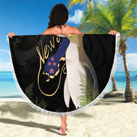 New Zealand Hoiho Beach Blanket Maori Art Tattoo and Silver Fern LT03 - Polynesian Pride