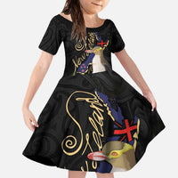 New Zealand Hoiho Family Matching Off The Shoulder Long Sleeve Dress and Hawaiian Shirt Maori Art Tattoo and Silver Fern
