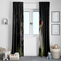 New Zealand Hoiho Window Curtain Maori Art Tattoo and Silver Fern LT03 - Polynesian Pride