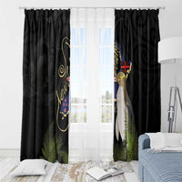 New Zealand Hoiho Window Curtain Maori Art Tattoo and Silver Fern LT03 - Polynesian Pride