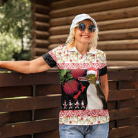 New Zealand Merry Christmas Women Polo Shirt Hoiho Xmas - Haka Dance and Pohutukawa