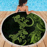 New Zealand Gecko Maori Art Tattoo Beach Blanket LT03 - Polynesian Pride