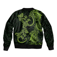 New Zealand Gecko Maori Art Tattoo Bomber Jacket
