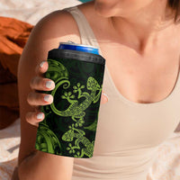 New Zealand Gecko Maori Art Tattoo 4 in 1 Can Cooler Tumbler