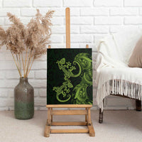 New Zealand Gecko Maori Art Tattoo Canvas Wall Art LT03 - Polynesian Pride